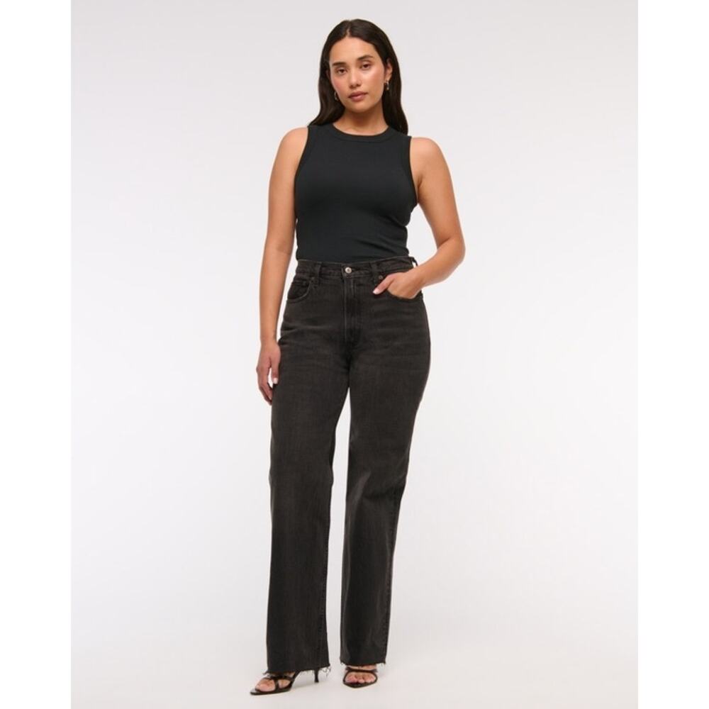 Abercrombie and Fitch High Rise 90s Relaxed Jean Curve Love Black Size 29L